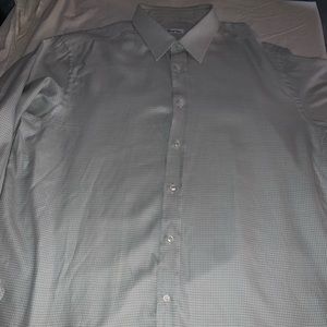 Brioni gray and white mens dress shirt